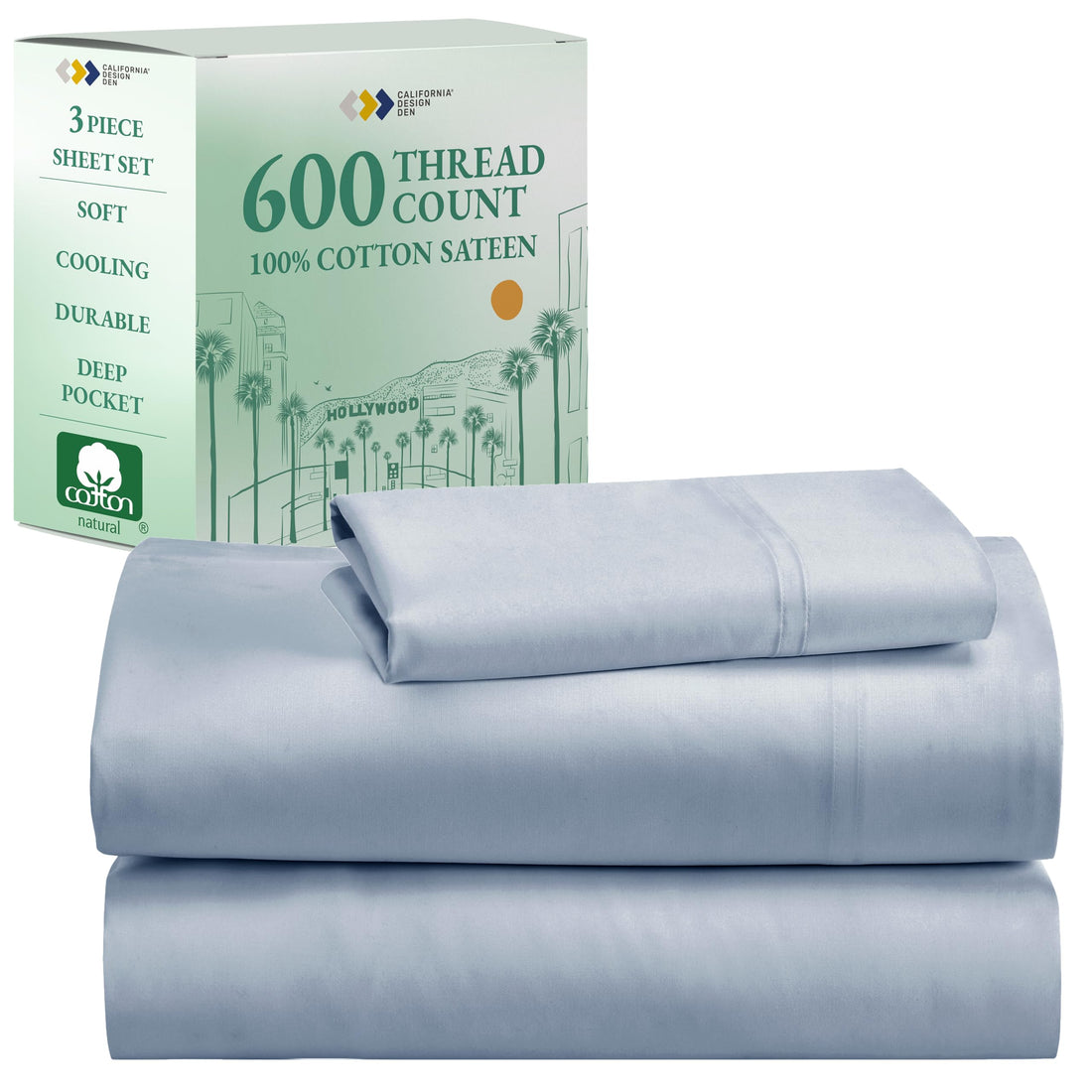 California Design Den King Sheet Set – 100% Cotton, White