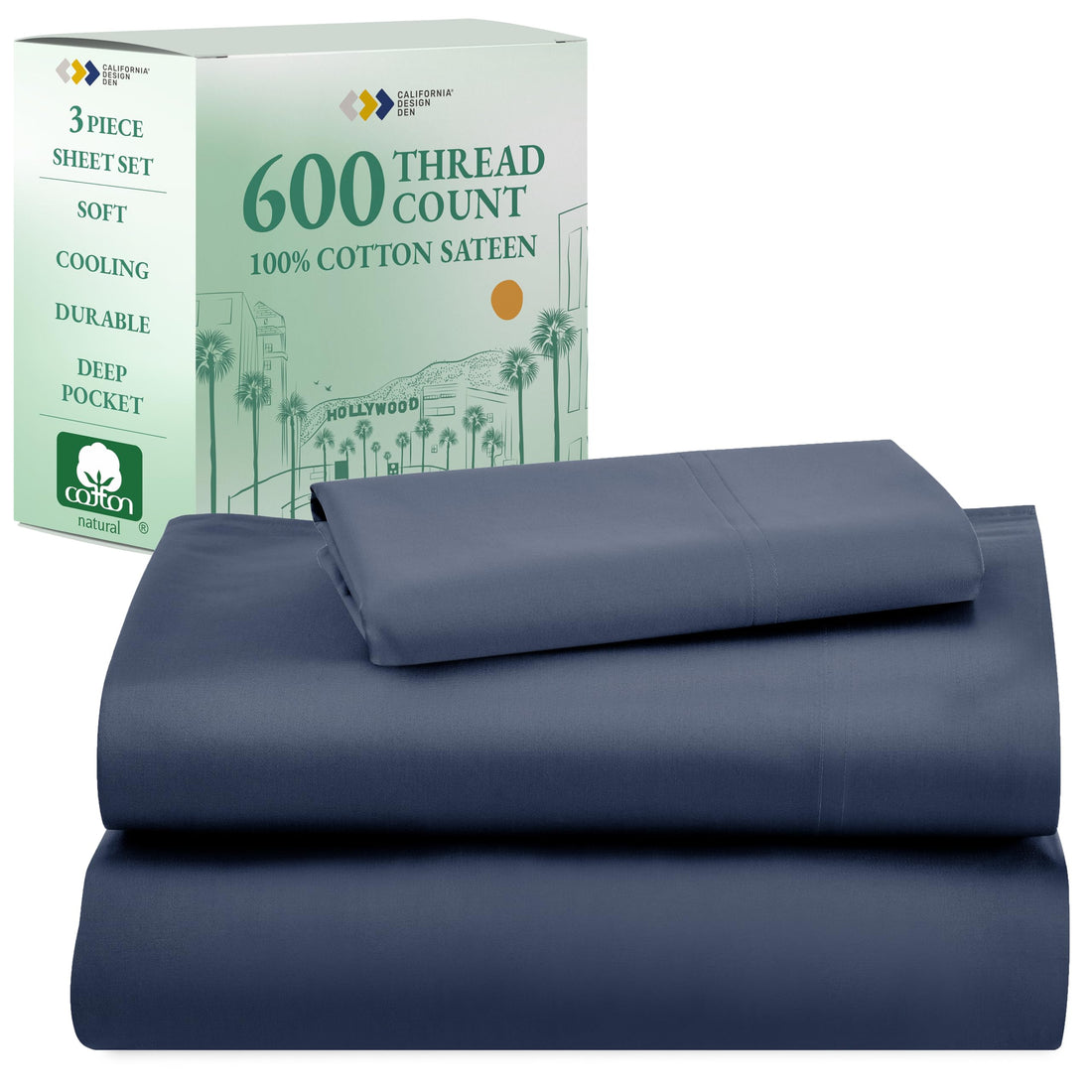 California Design Den King Sheet Set – 100% Cotton, White