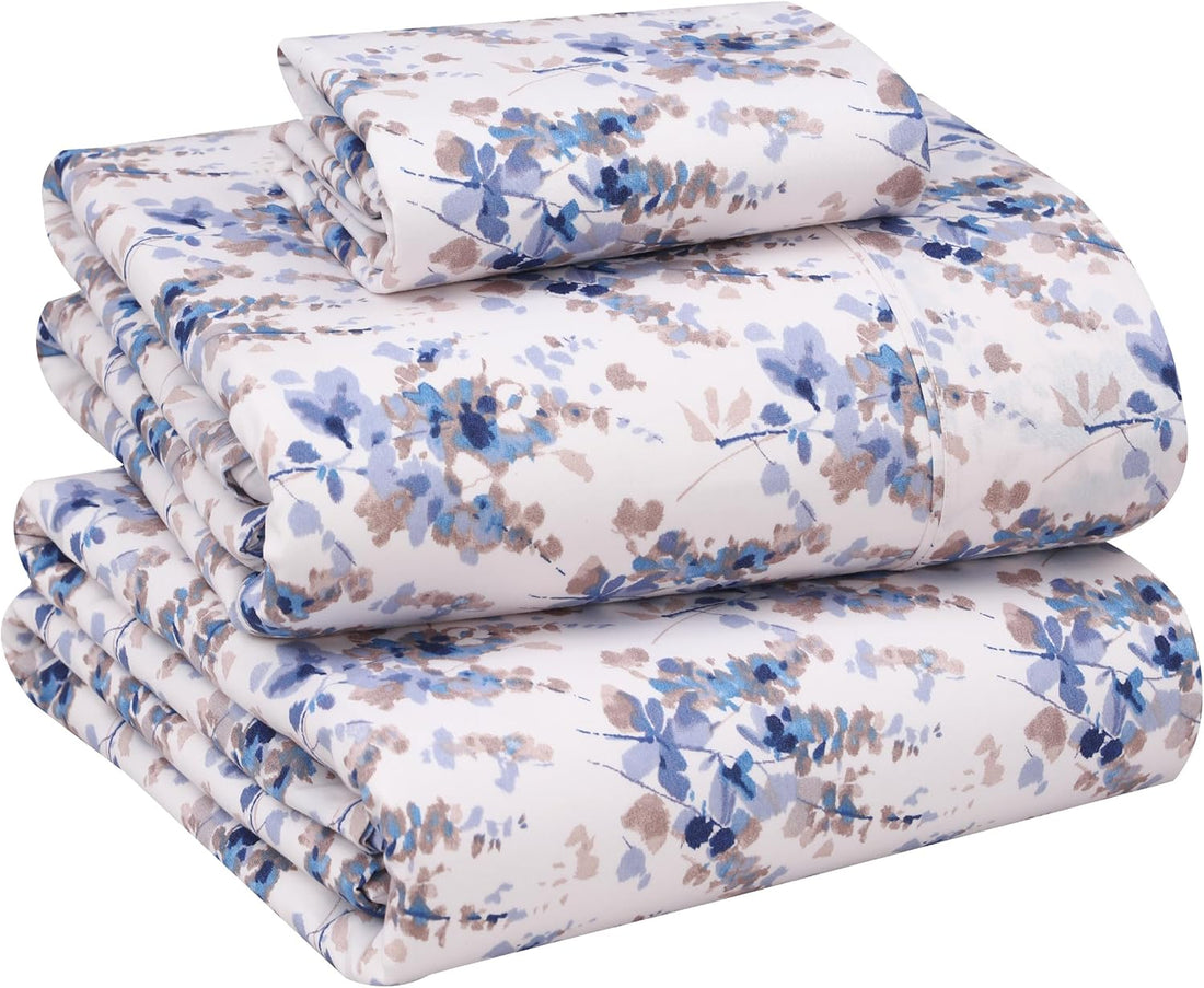 RUVANTI Split King Cotton Sheet Set – Floral, 5PC