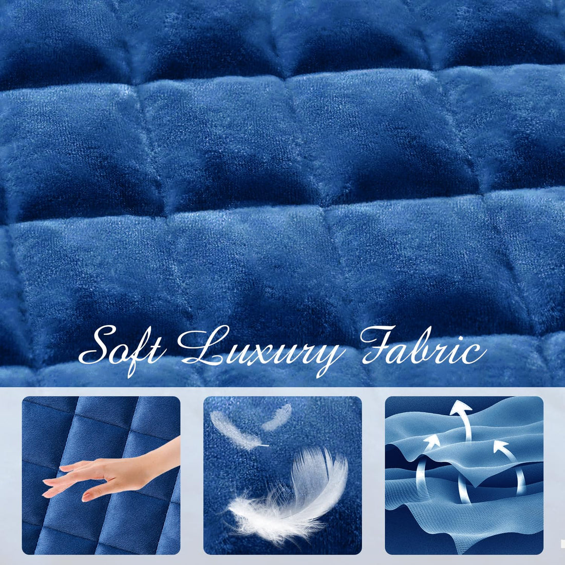 Velvet King Quilt Set – Cream