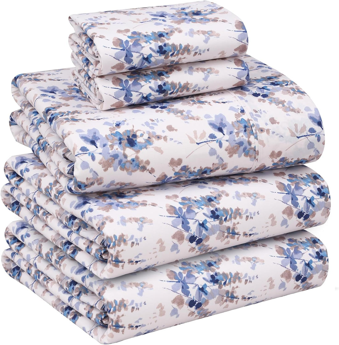 RUVANTI Split King Cotton Sheet Set – Floral, 5PC