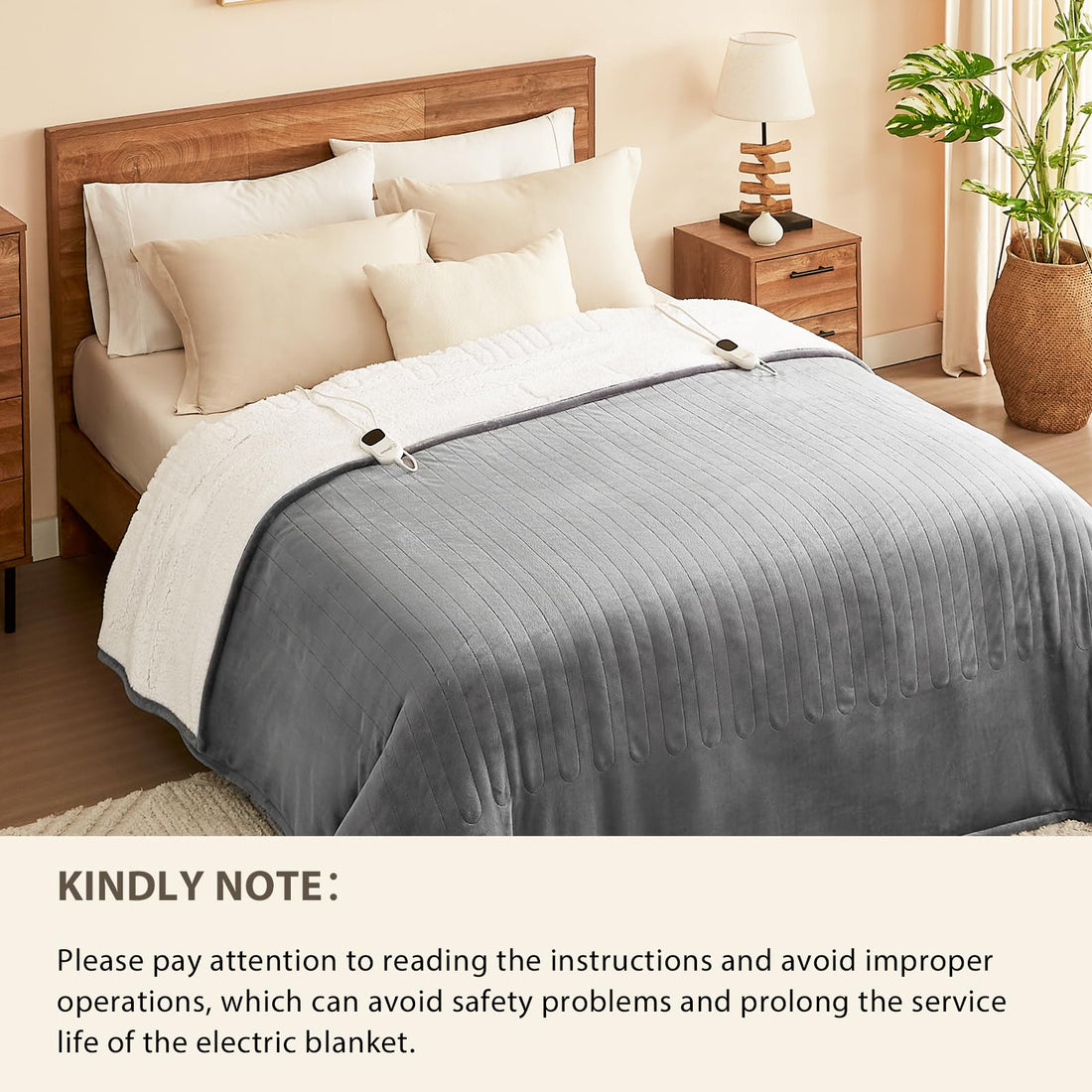 Homemate Twin Electric Blanket – Grey