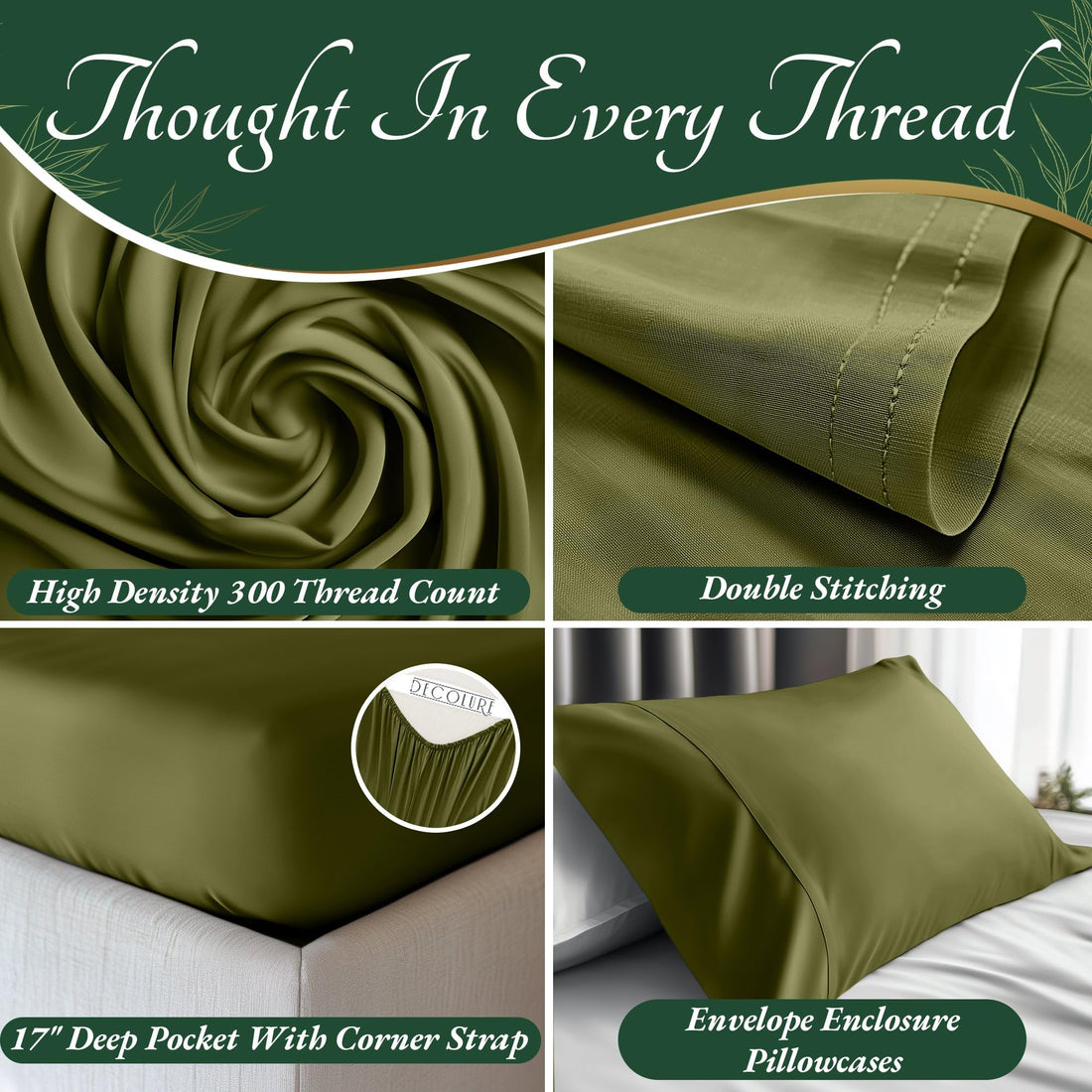 DECOLURE Bamboo Sheet Set – King, Cooling Taupe