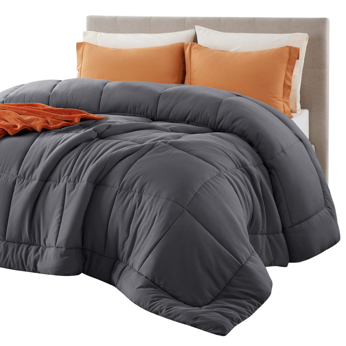 Bedsure Queen Comforter – White Down Alternative