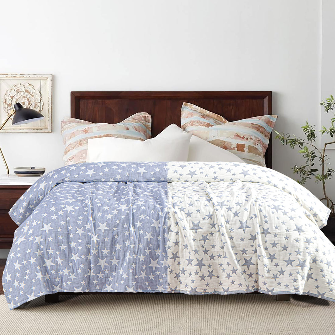 NTBAY Cotton Muslin Quilt – Queen Gray