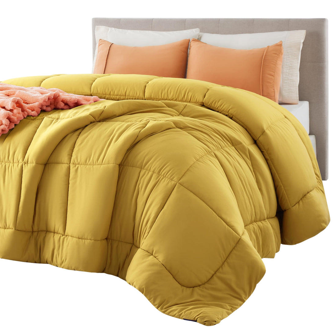 Bedsure Queen Comforter – White Down Alternative