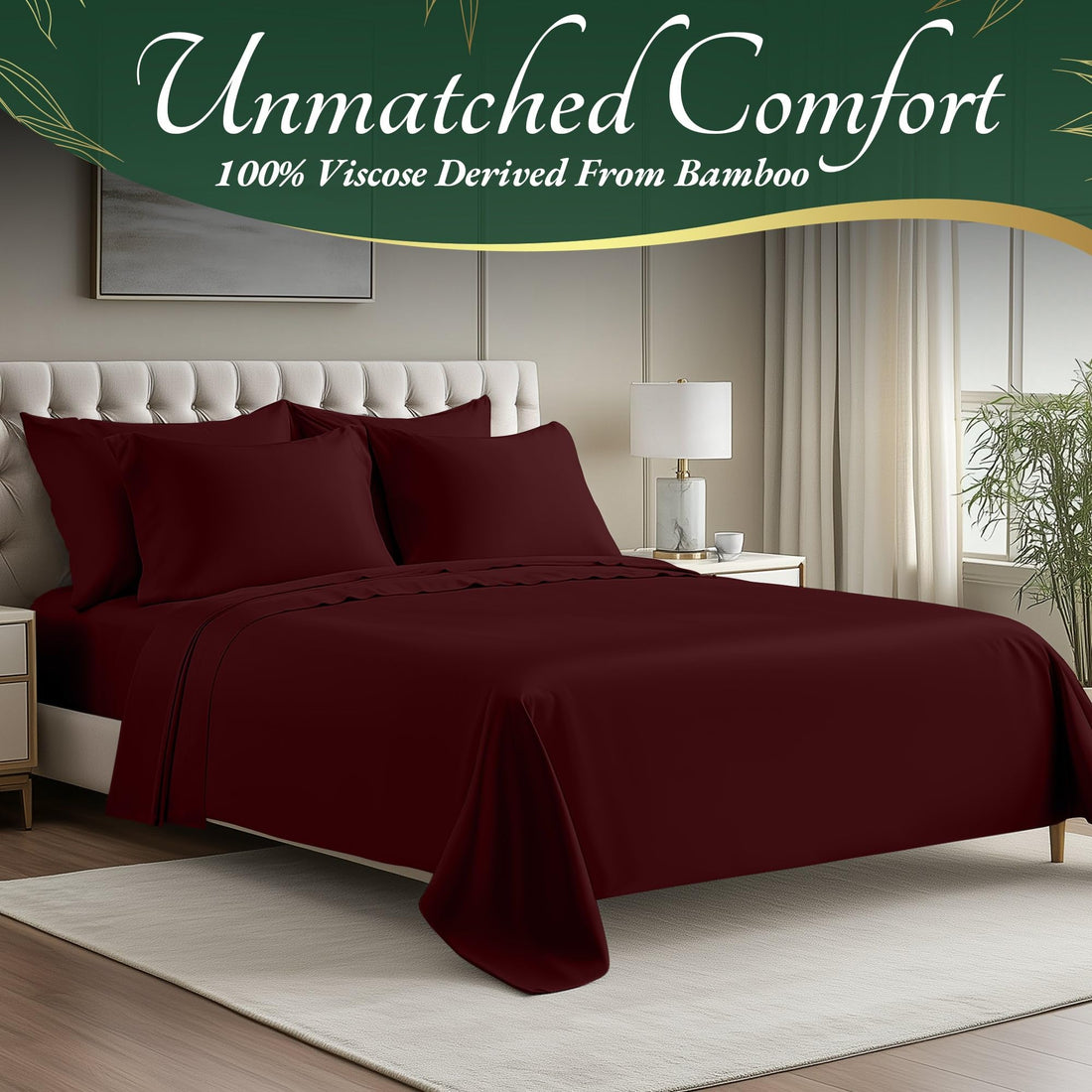 DECOLURE Bamboo Sheet Set – King, Cooling Taupe