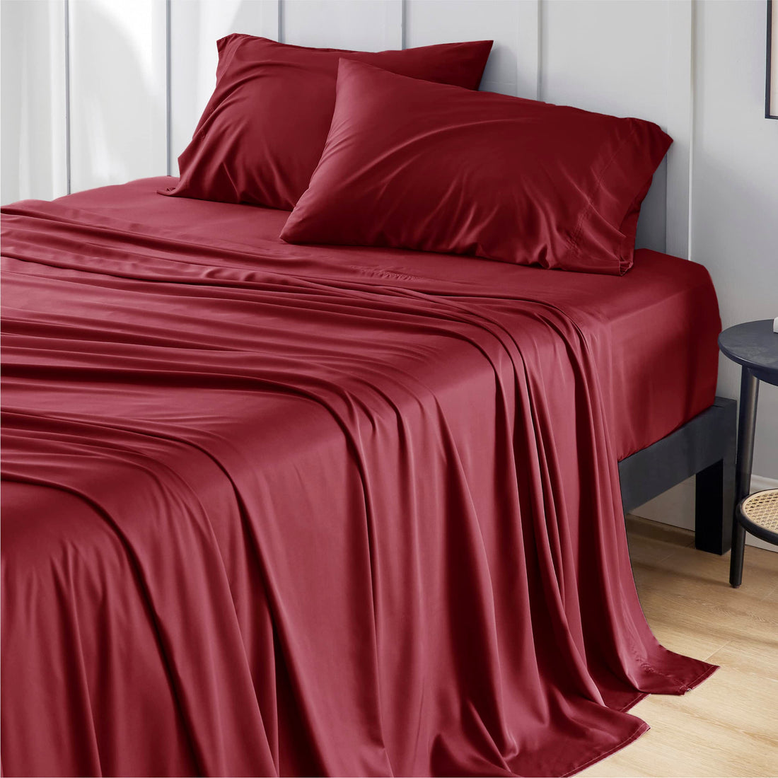 Bedsure King Cooling Bamboo Sheets – Light Beige