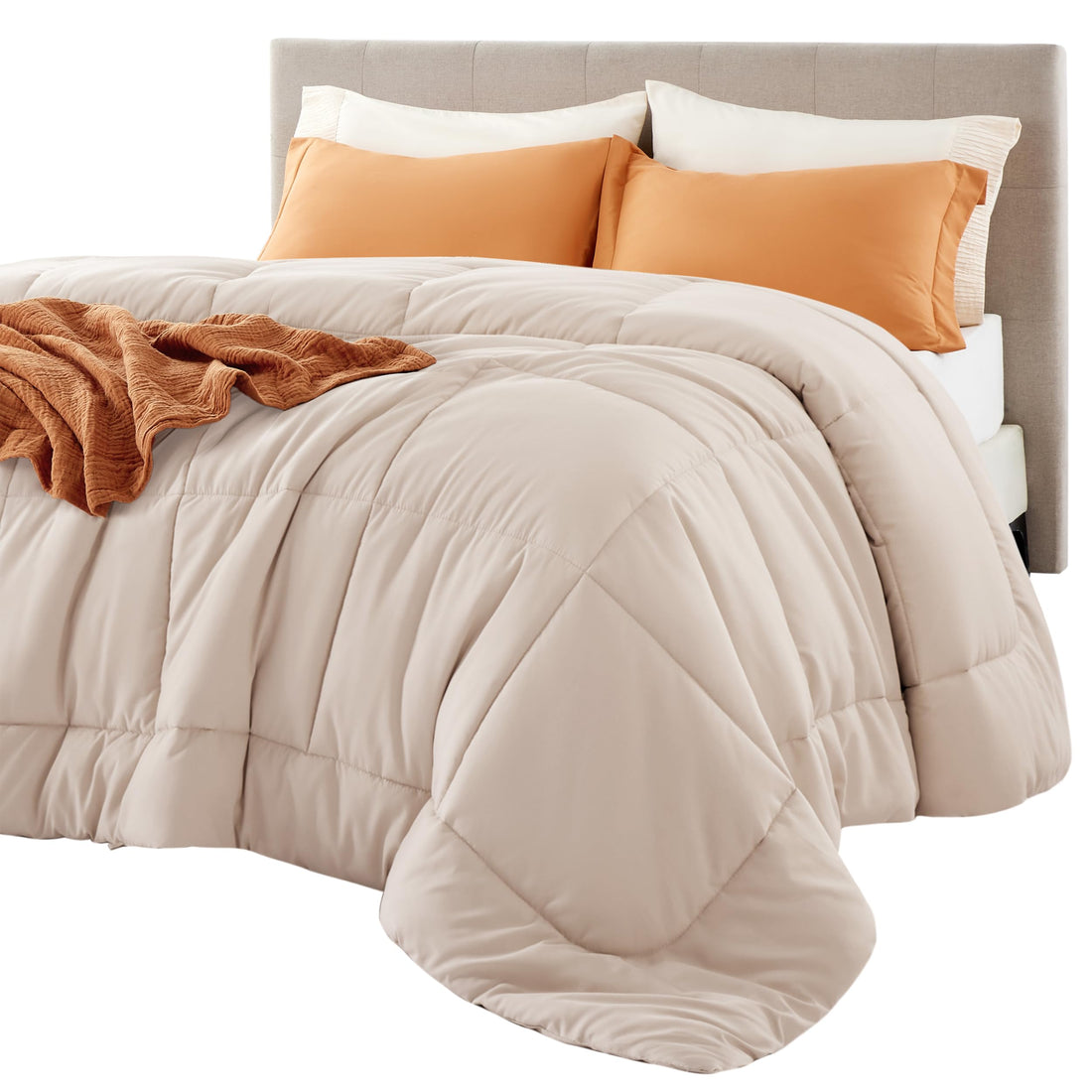 Bedsure Queen Comforter – White Down Alternative