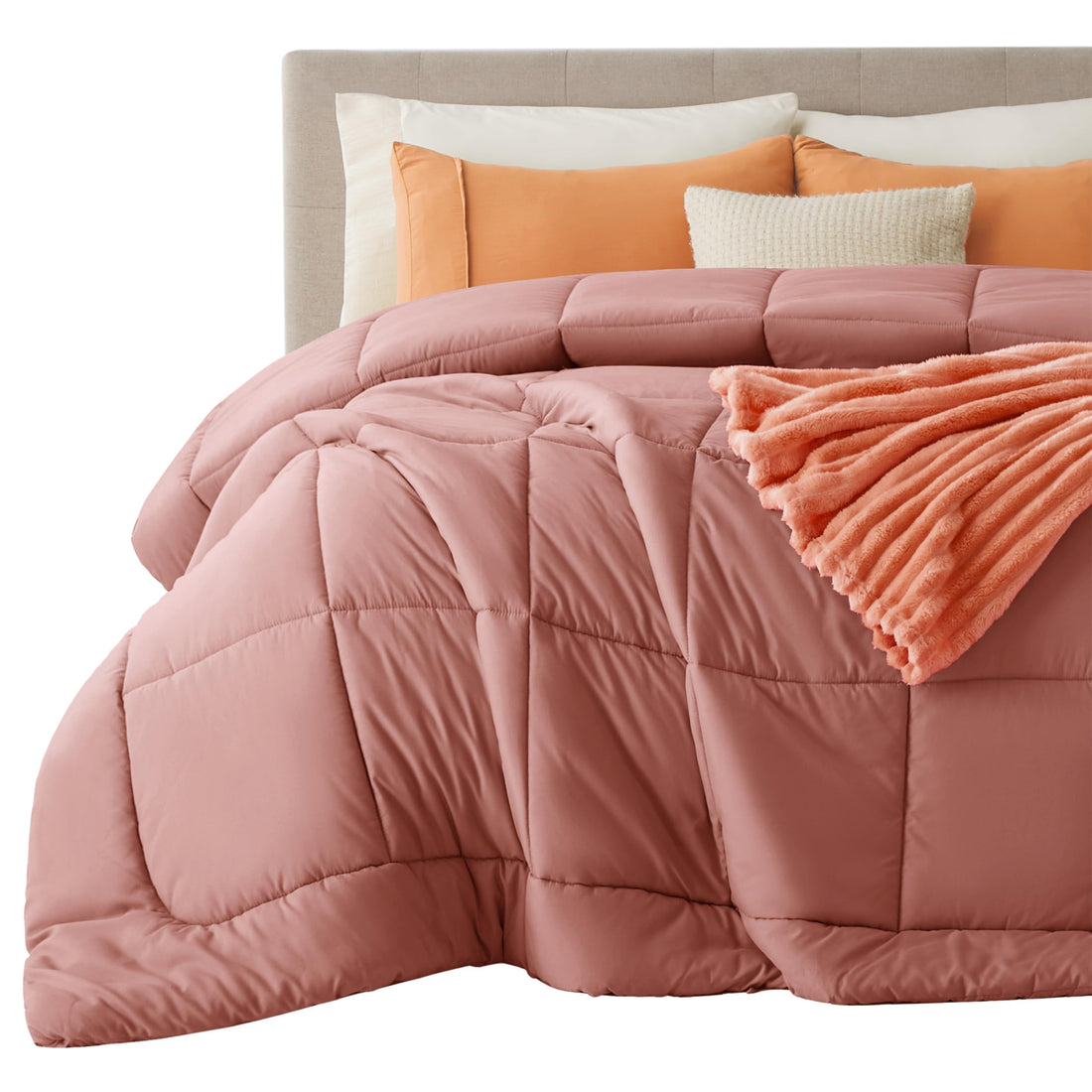 Bedsure Queen Comforter – White Down Alternative