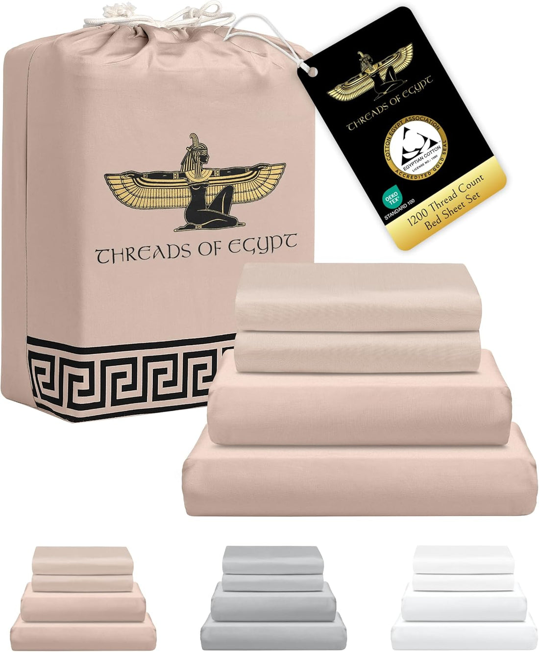 Egyptian Cotton Sheets – Queen, 1200 TC, White