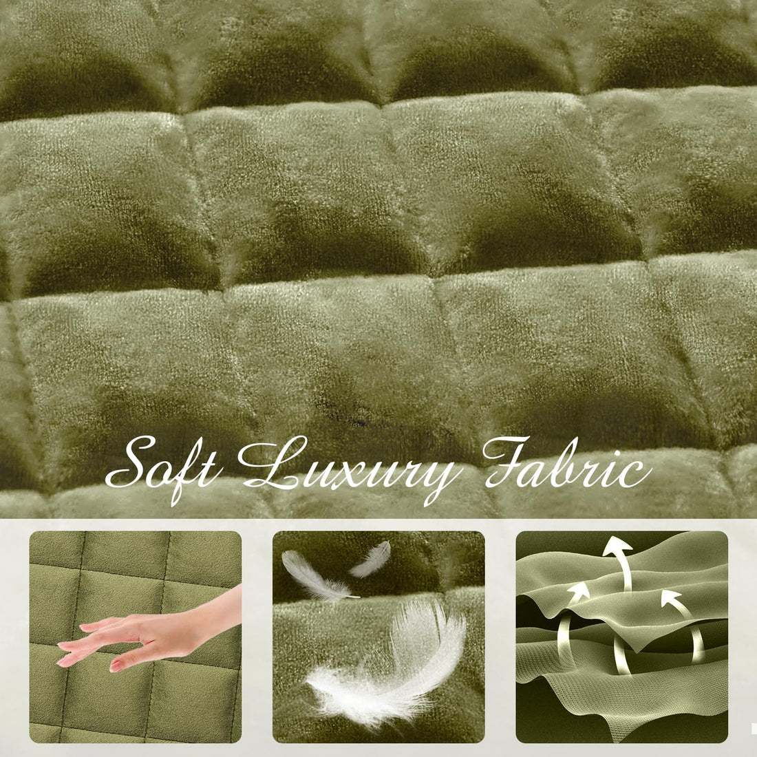 Velvet King Quilt Set – Cream
