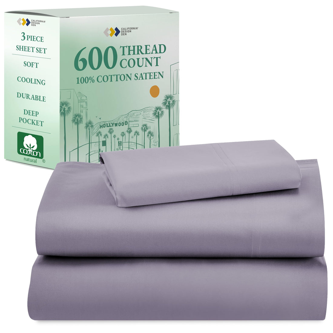 California Design Den King Sheet Set – 100% Cotton, White