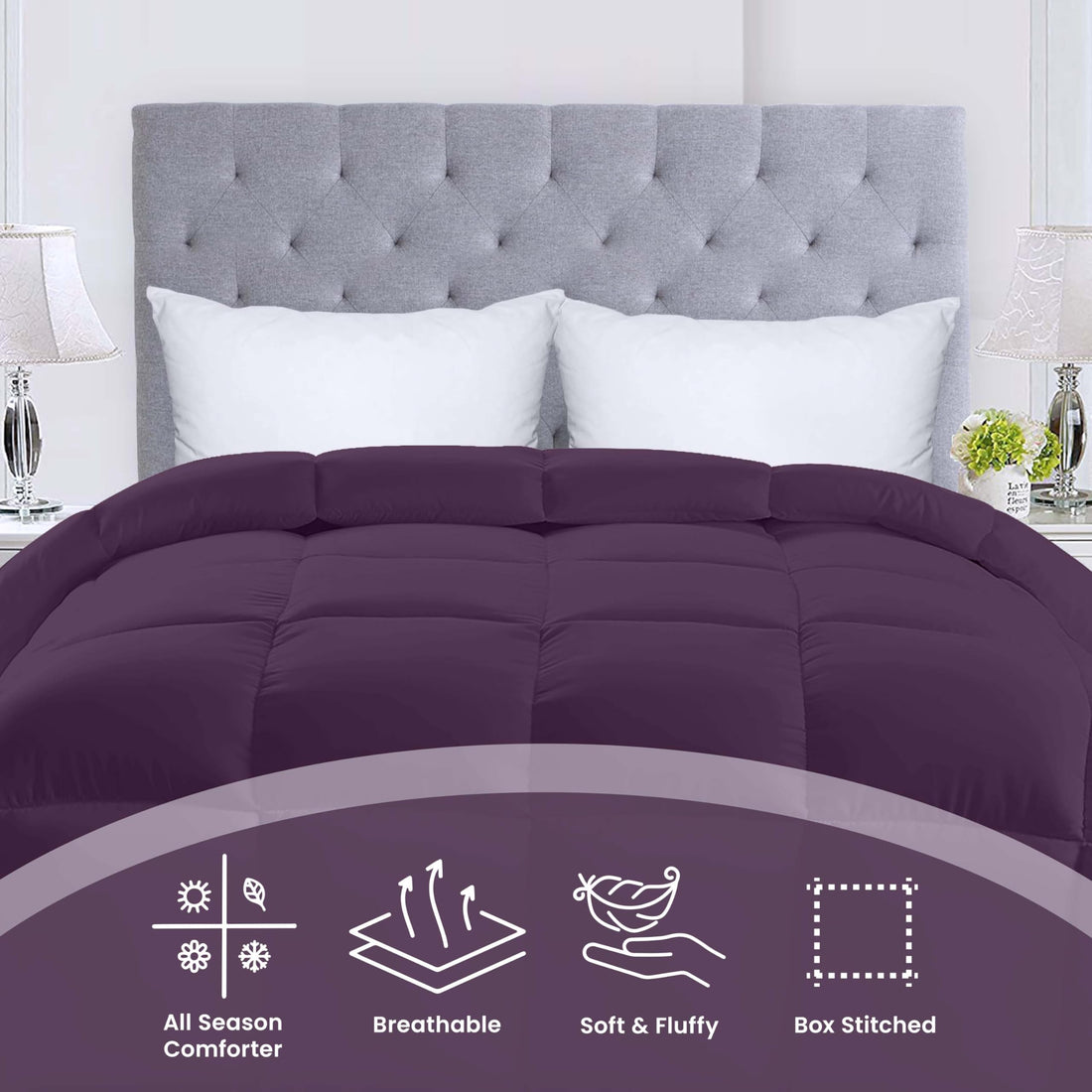 Utopia Queen Comforter – White Down Alternative