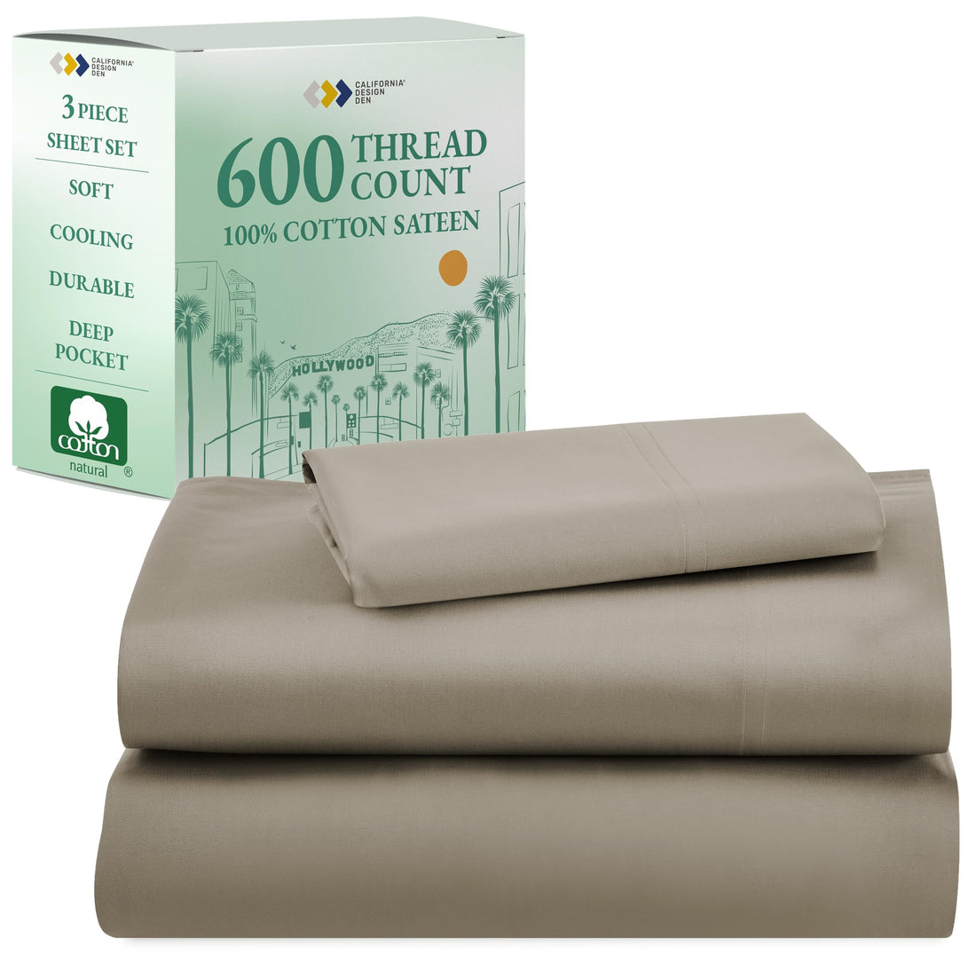 California Design Den King Sheet Set – 100% Cotton, White