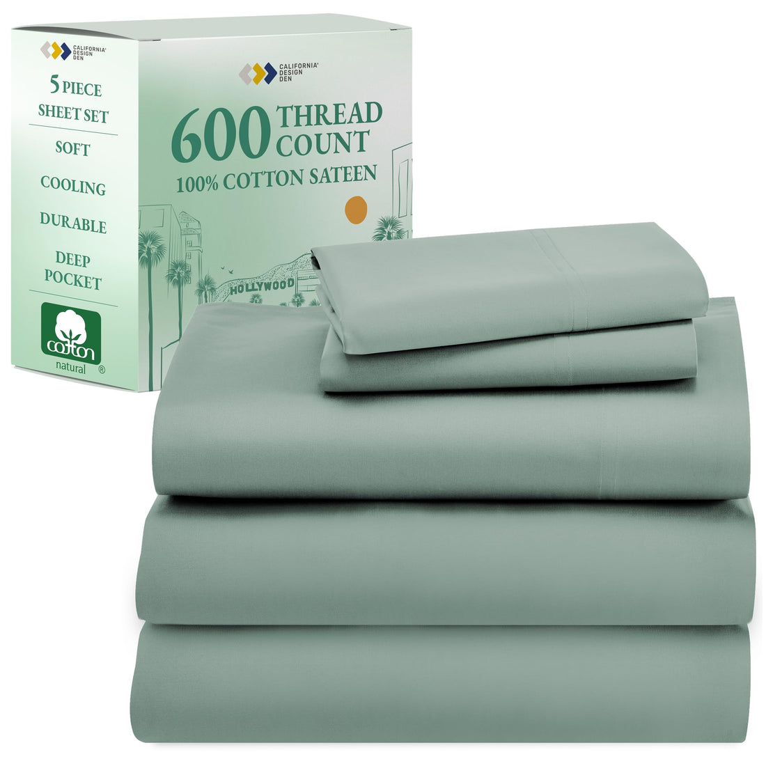 California Design Den King Sheet Set – 100% Cotton, White