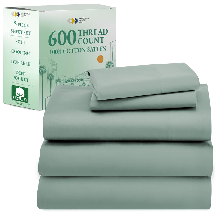 California Design Den King Sheet Set – 100% Cotton, White