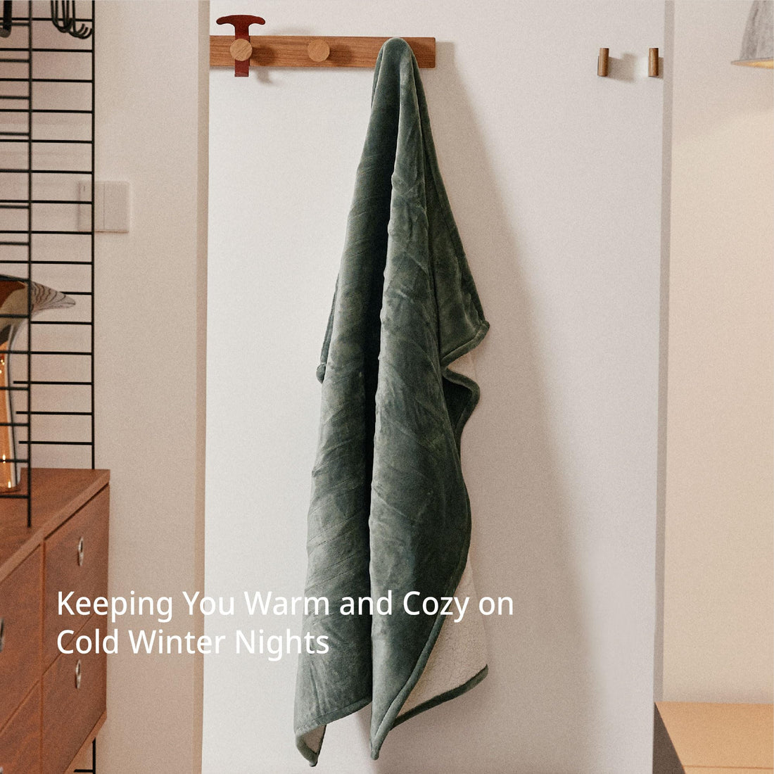 GOTCOZY Electric Heated Throw – Green, 50"x60"