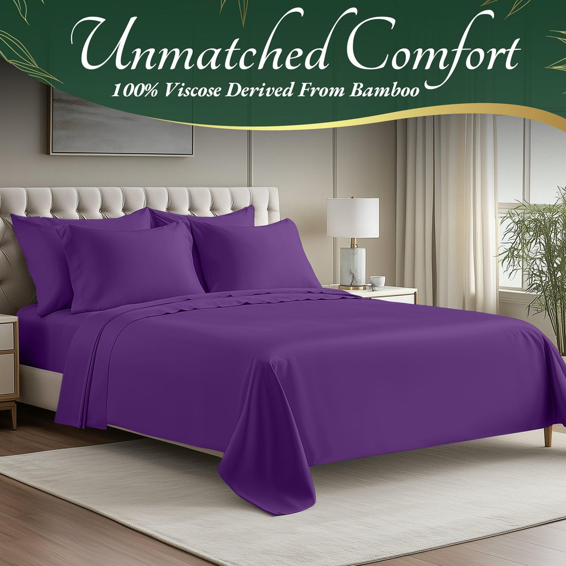 DECOLURE Bamboo Sheet Set – King, Cooling Taupe
