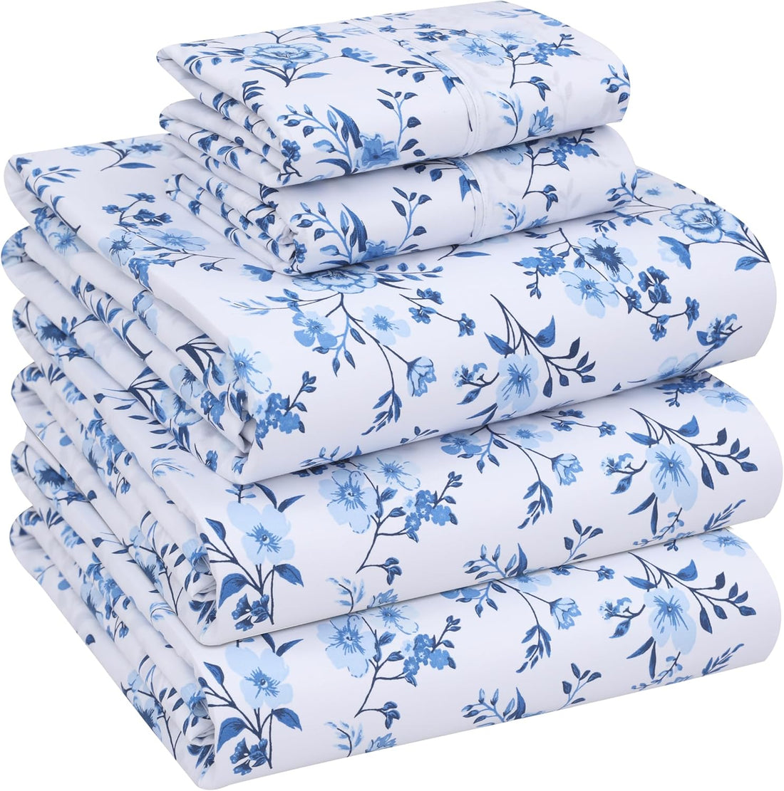 RUVANTI Split King Cotton Sheet Set – Floral, 5PC