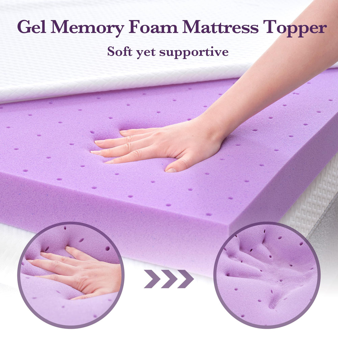 SINWEEK 2" Gel Memory Foam Topper – Twin
