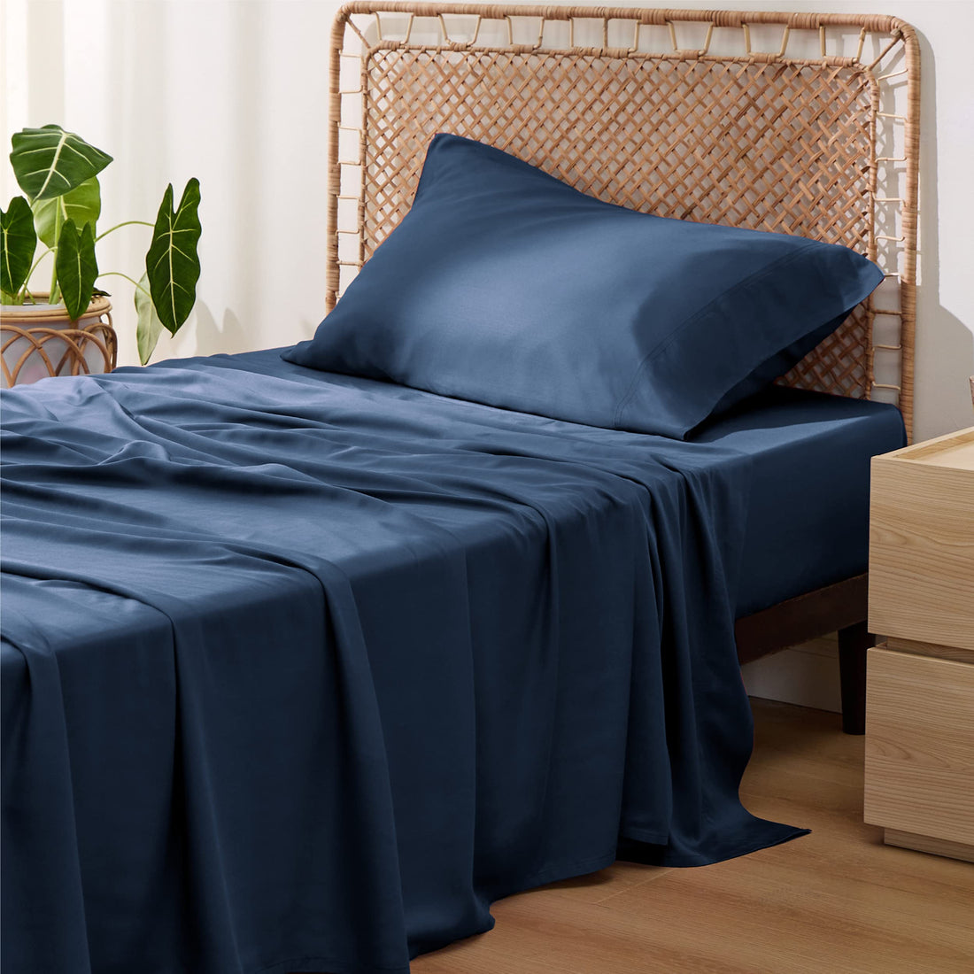 Bedsure King Cooling Bamboo Sheets – Light Beige