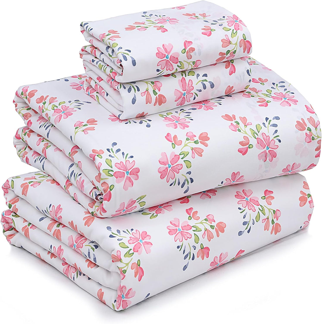 RUVANTI Split King Cotton Sheet Set – Floral, 5PC