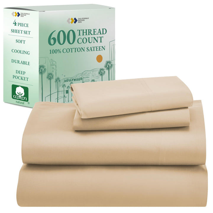 California Design Den King Sheet Set – 100% Cotton, White