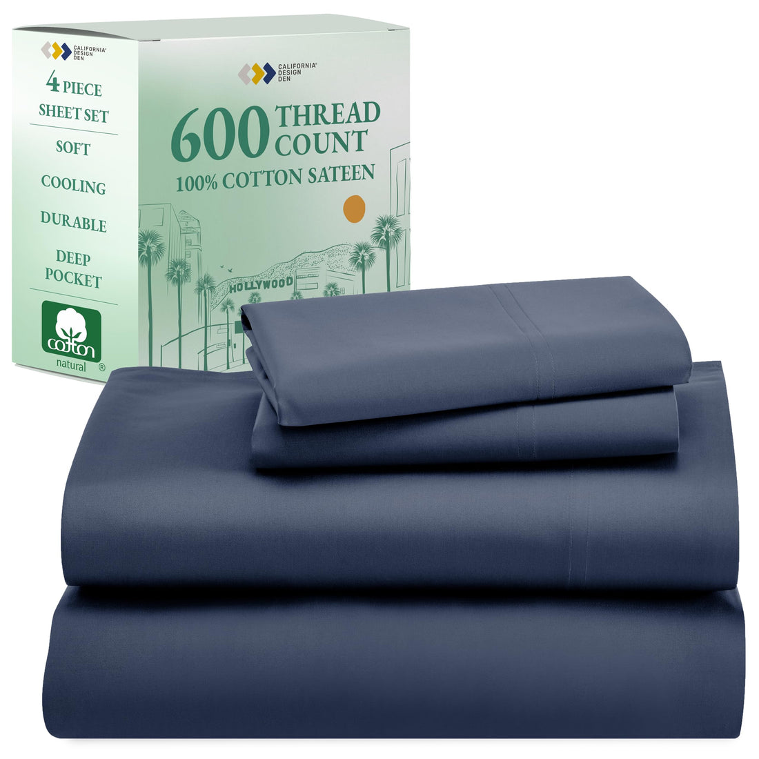 California Design Den King Sheet Set – 100% Cotton, White
