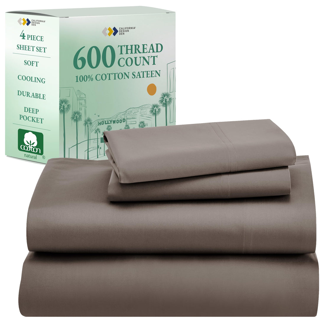 California Design Den King Sheet Set – 100% Cotton, White