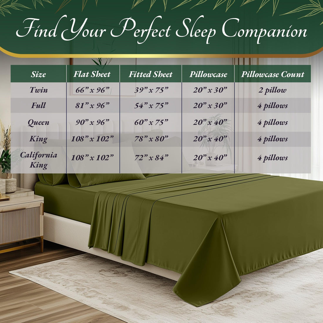 DECOLURE Bamboo Sheet Set – King, Cooling Taupe