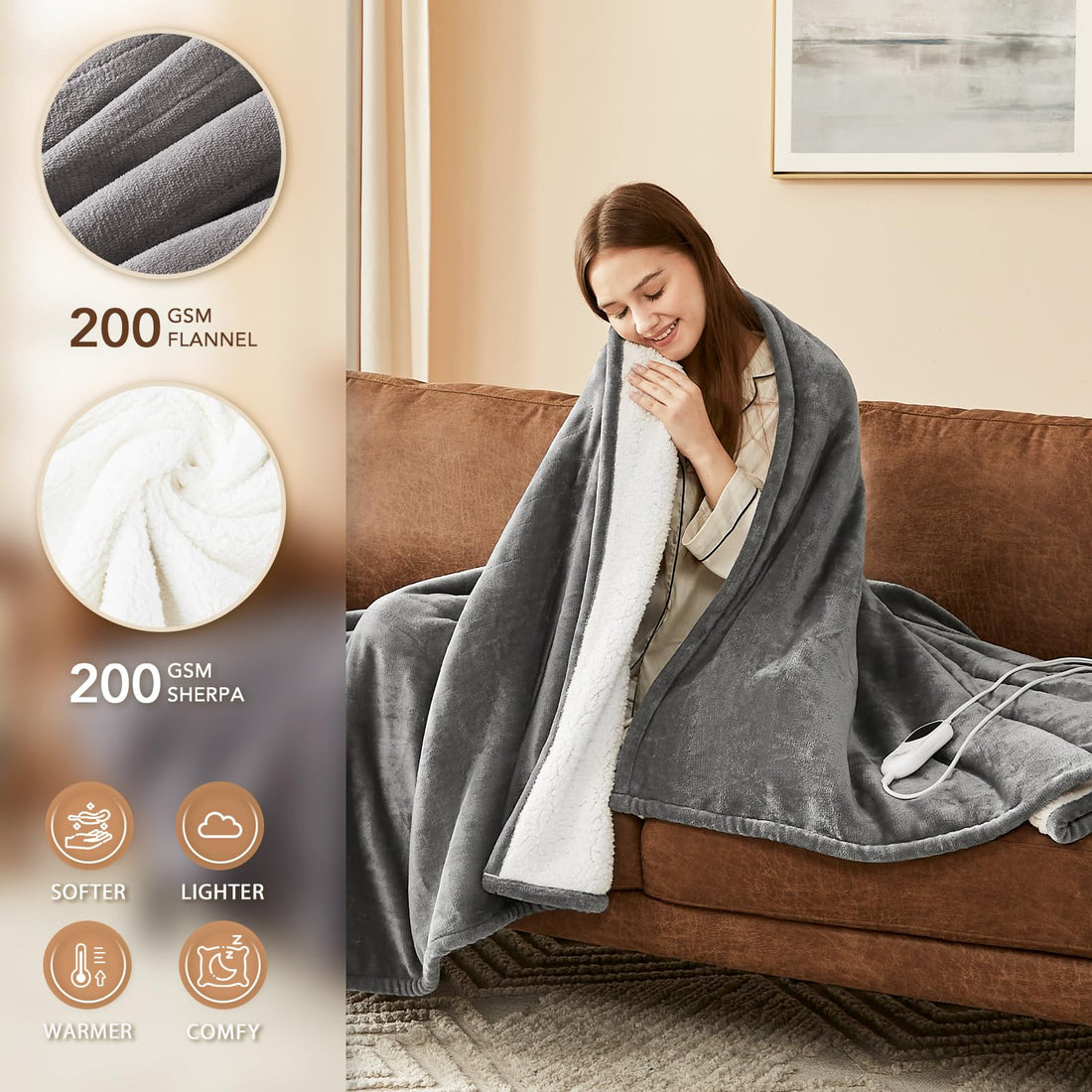 Homemate Heated Throw – 50"x60"