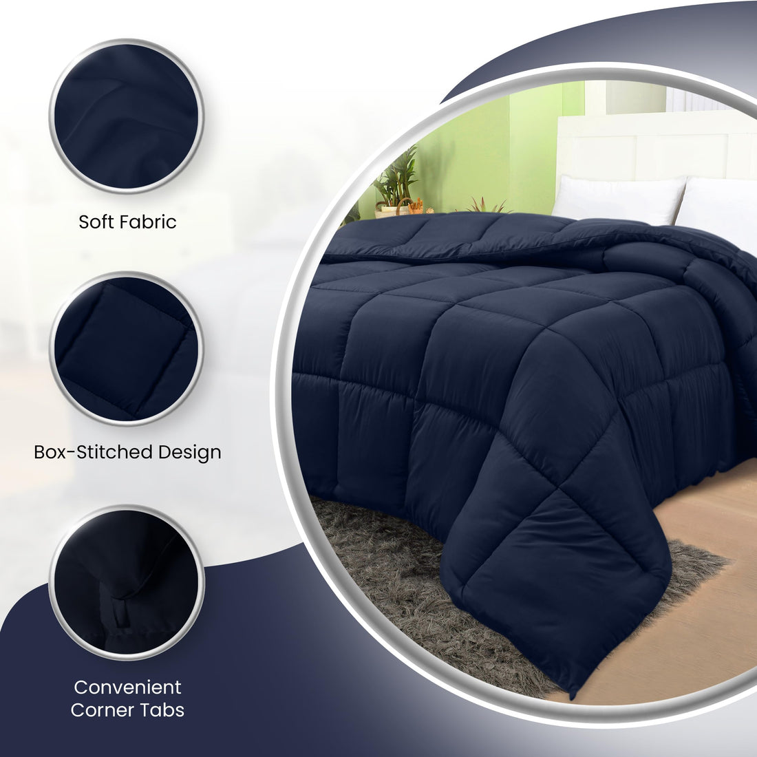 Utopia Queen Comforter – White Down Alternative