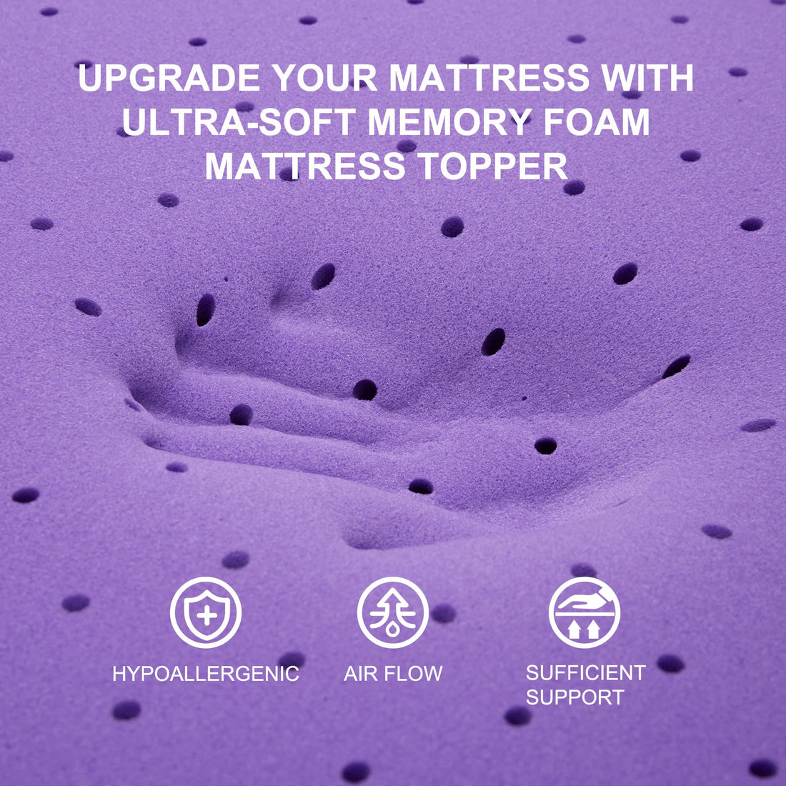 SINWEEK 2" Gel Memory Foam Topper – Twin