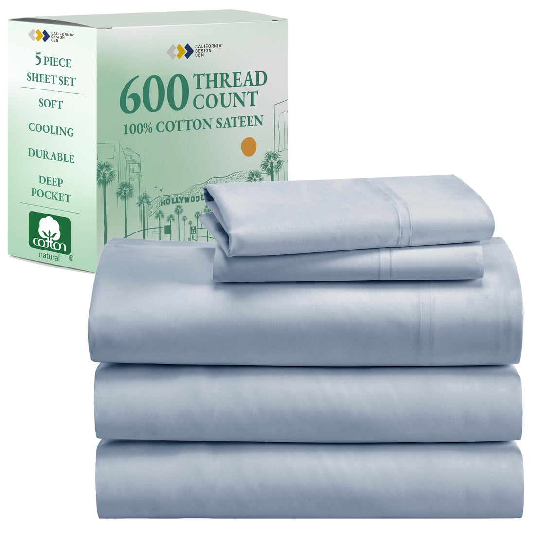 California Design Den King Sheet Set – 100% Cotton, White