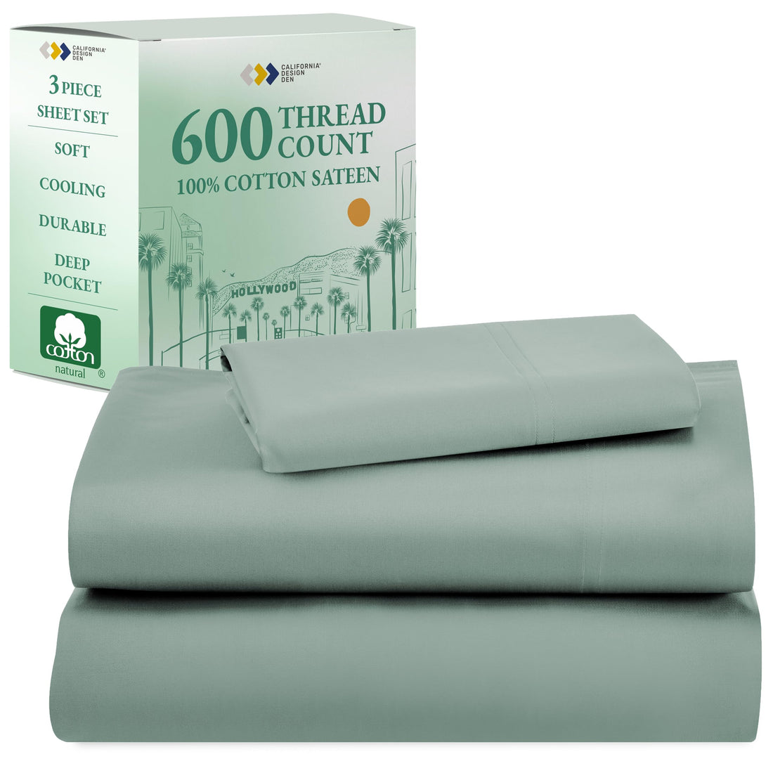 California Design Den King Sheet Set – 100% Cotton, White