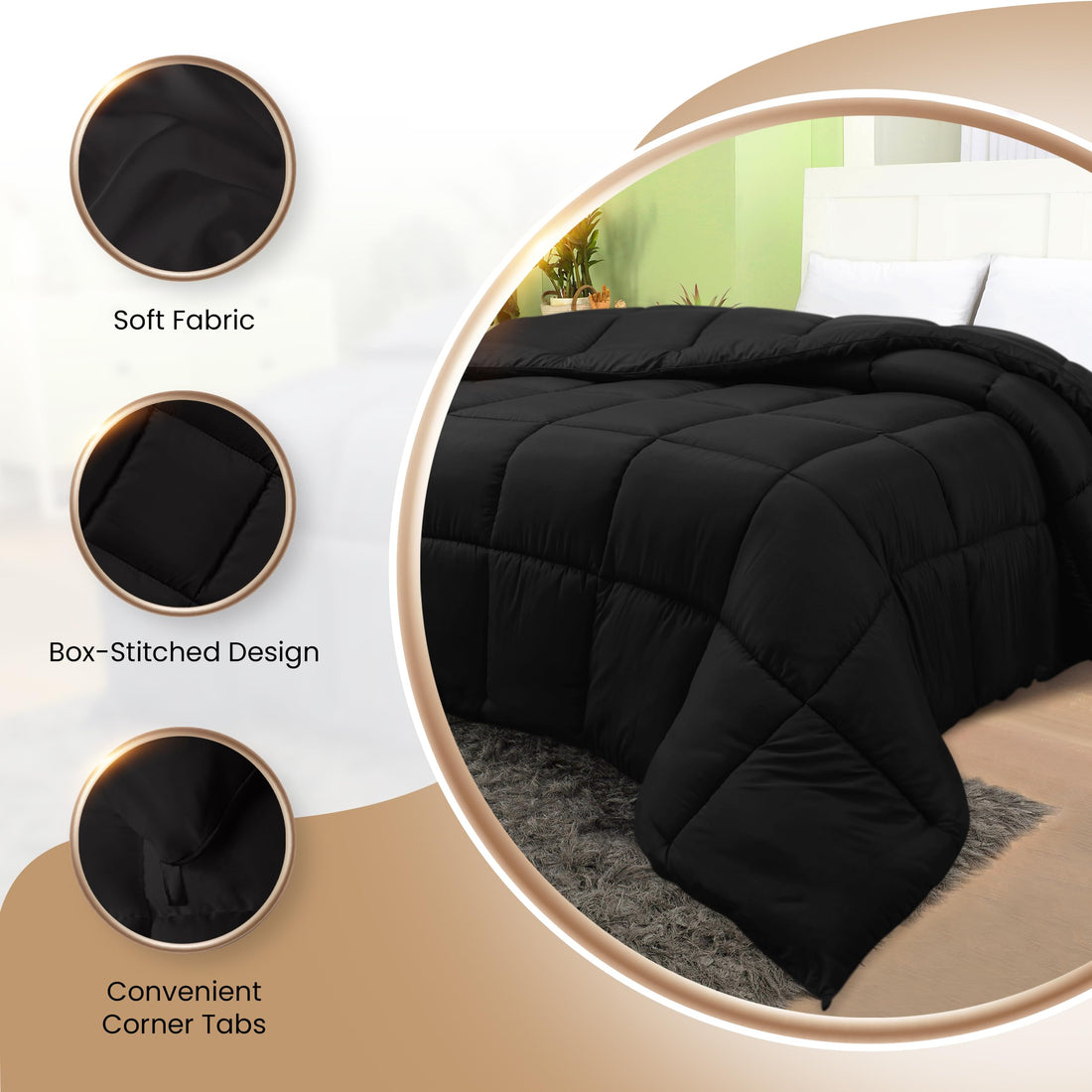 Utopia Queen Comforter – White Down Alternative
