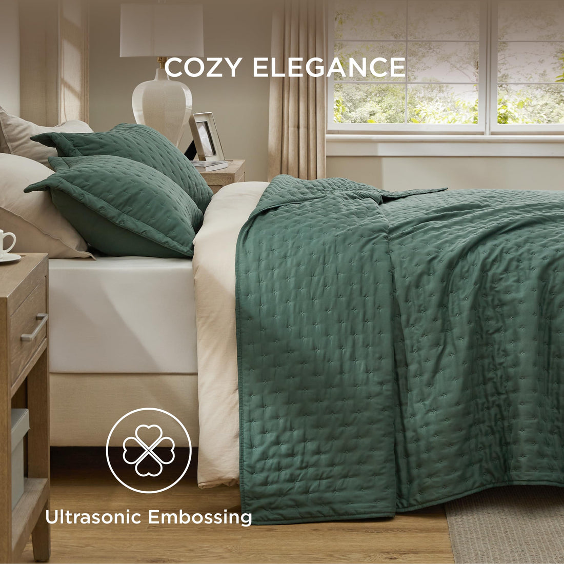 Bedsure Queen Quilt Set – White