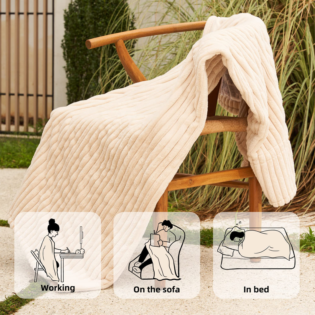 GOTCOZY Electric Heated Throw – Green, 50"x60"