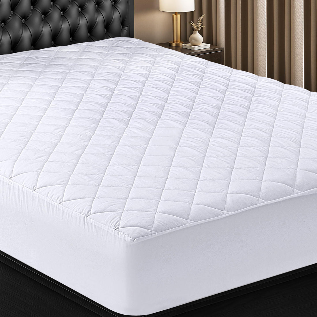 Utopia Quilted Mattress Pad – Queen, White