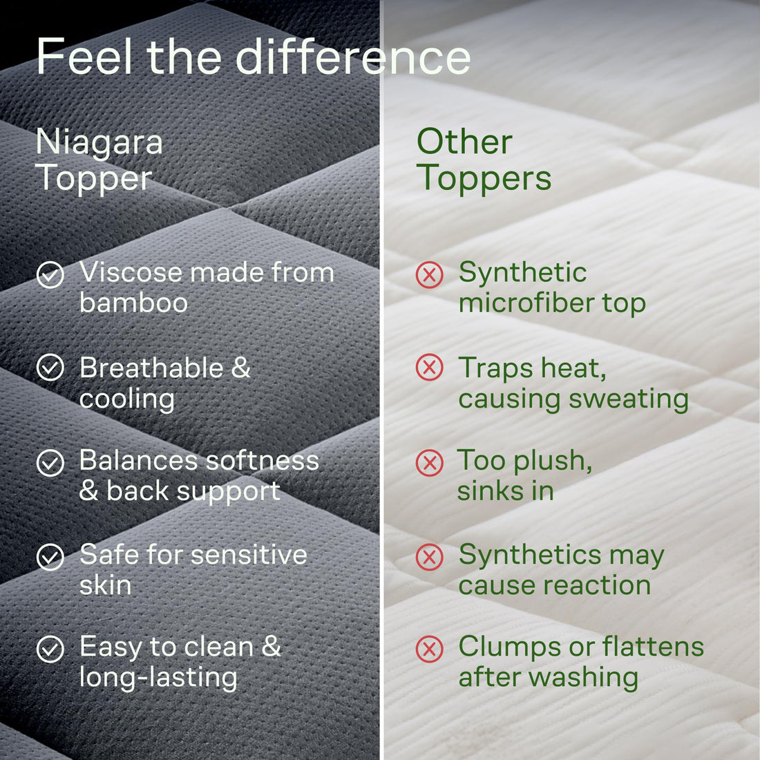 Ultra Soft Bamboo Mattress Topper – Queen, Green