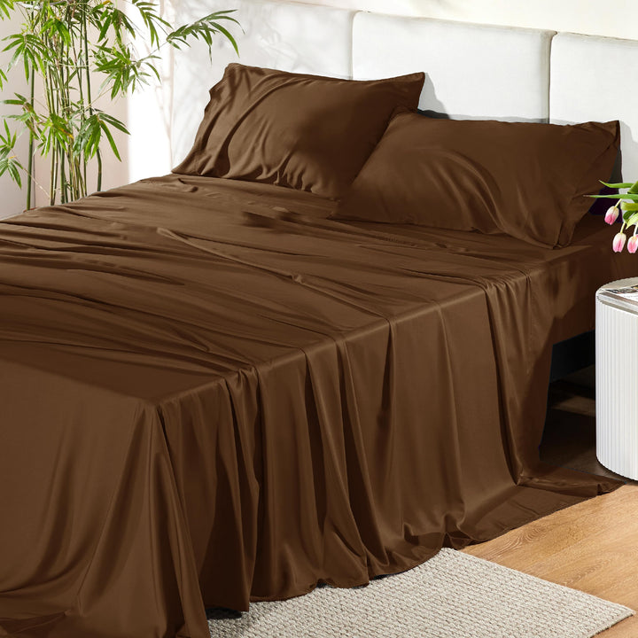 Bedsure King Cooling Bamboo Sheets – Light Beige