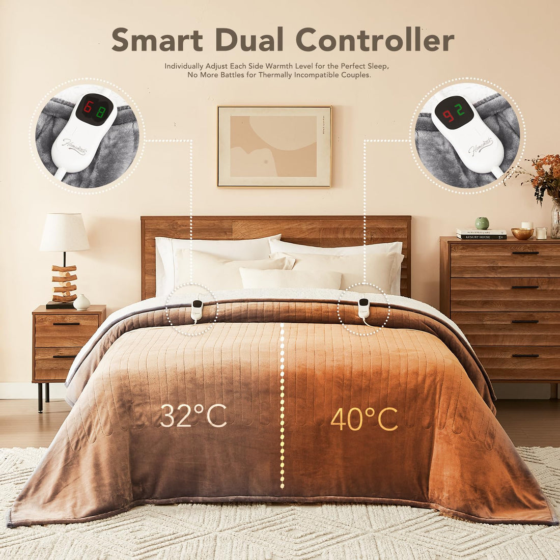 Homemate Twin Electric Blanket – Grey