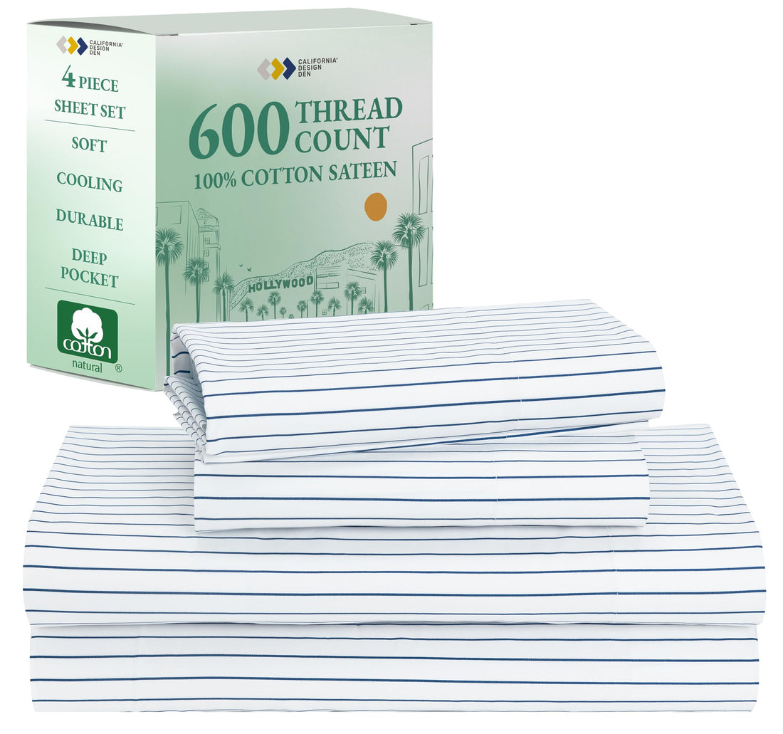 California Design Den King Sheet Set – 100% Cotton, White