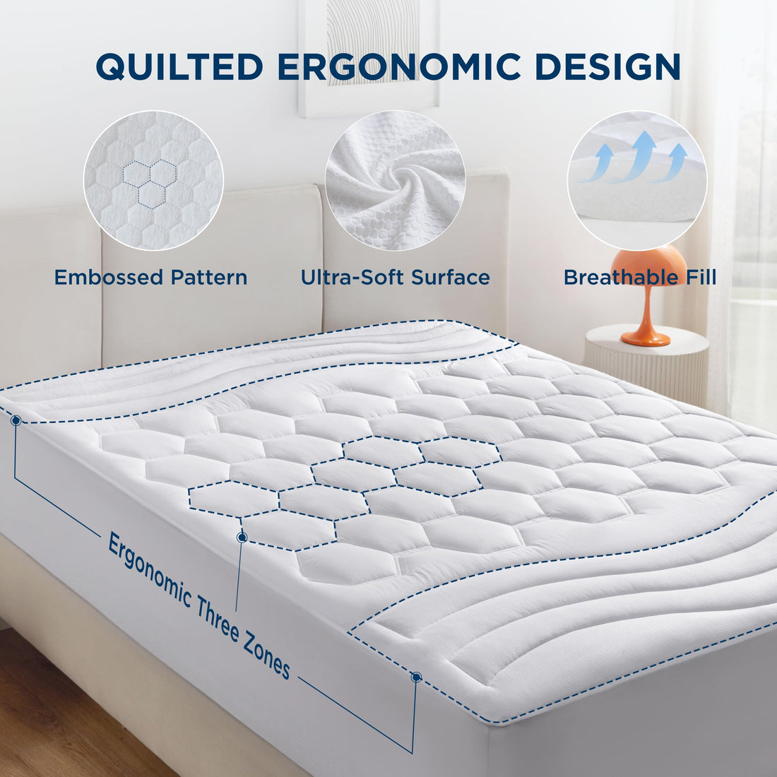 Bedsure Twin XL Mattress Pad – White