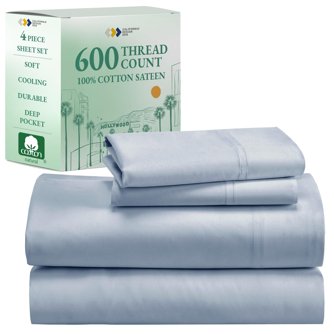 California Design Den King Sheet Set – 100% Cotton, White