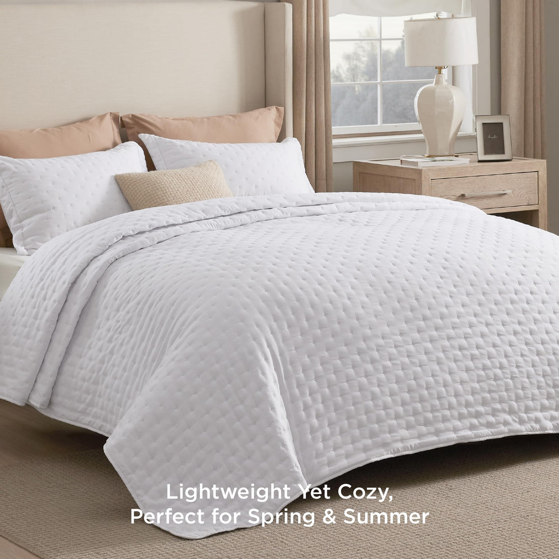 Bedsure Queen Quilt Set – White