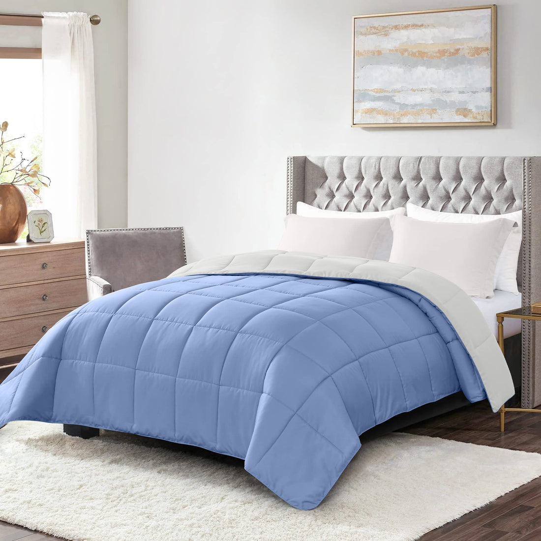 Homelike Moment Queen Comforter – Reversible Grey