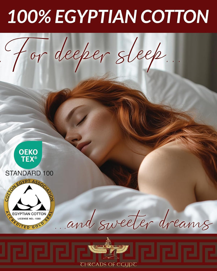 Egyptian Cotton Sheets – Queen, 1200 TC, White