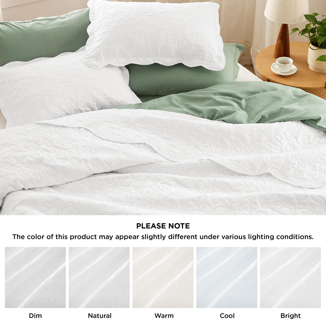 Bedsure Queen Quilt Set – White